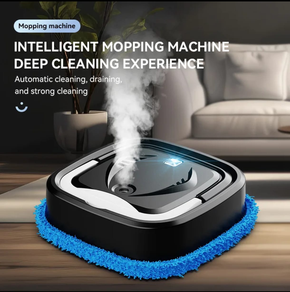 Aspirador de pó robô inteligente Máquina de esfregar rotativa Umidificação Spray Seco Molhado Varredura com carregamento USB Robô de varredura